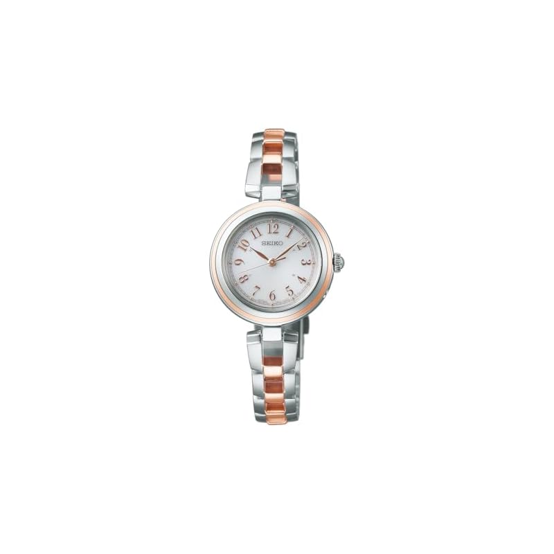 [Seiko Watch] SEIKO SELECTION SWFH148 Ladies' Watch, Bracelet Watch, Solar Powered, Radio Controlled, Arabic Numerals, Silver & Pink Gold Dial, Baby