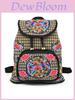 Canvas-Rucksack mit Stickerei für Damen mit Blumenmuster Leichte Reisetasche