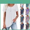 Womens Short Neck Casual Round Sleeve Button Down Collar Chest Ruffle Solid Color Top
