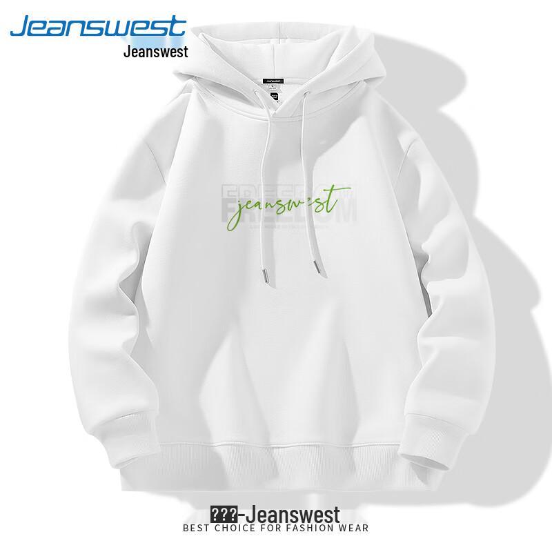 Jeanswest 2025 Spring Unisex Letter Graphic Hooded Sweatshirt