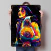 Rhea Ripley Colorful Pop Art Portrait Printed Poster Customized Wall Art Retro Vintage Metal Tin Signs for Home Decoration Room
