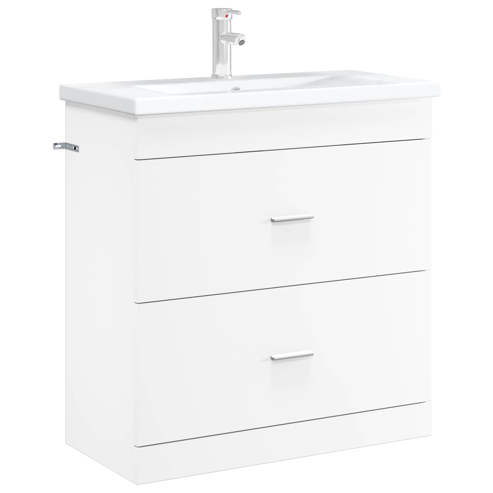 Badezimmer-Waschtischunterschrank Weiß 78,5 x 37,5 x 81 cm Spanplatte
