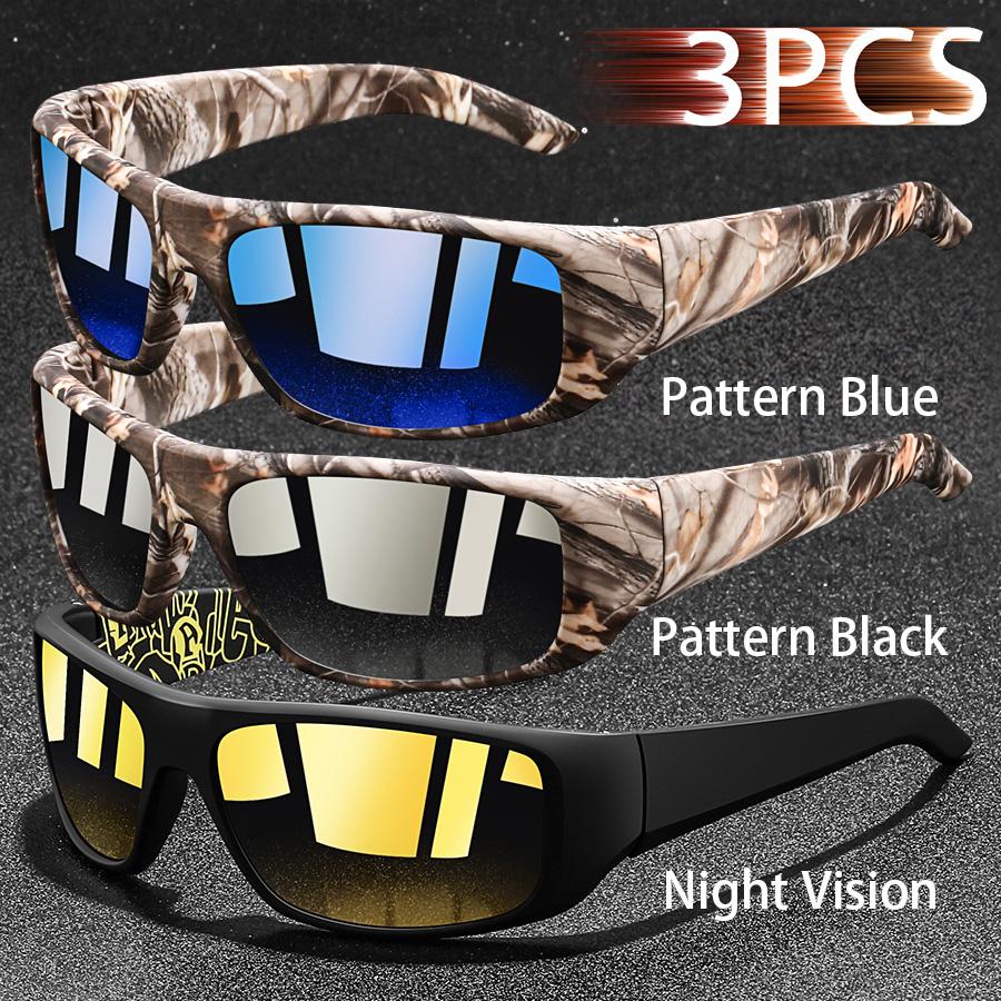 3 Stück Mode Vintage Angeln Radfahren Sport Sonnenbrille Männer Frauen Laufen Bergsteigen Sport Mann Sonnenbrille UV400 Brillen