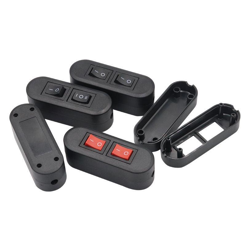 Double-Gang Dual-Control Rocker Switch with Light for Bedside and Desk Lamps