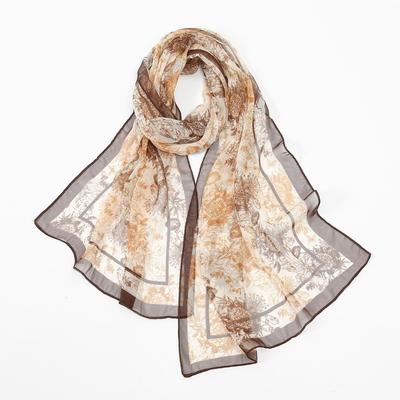 Elegant Design Chiffon Scarf Print Pattern Lightweight Shawl Wrap Classic Style Breathable Sun Protection Scarf
