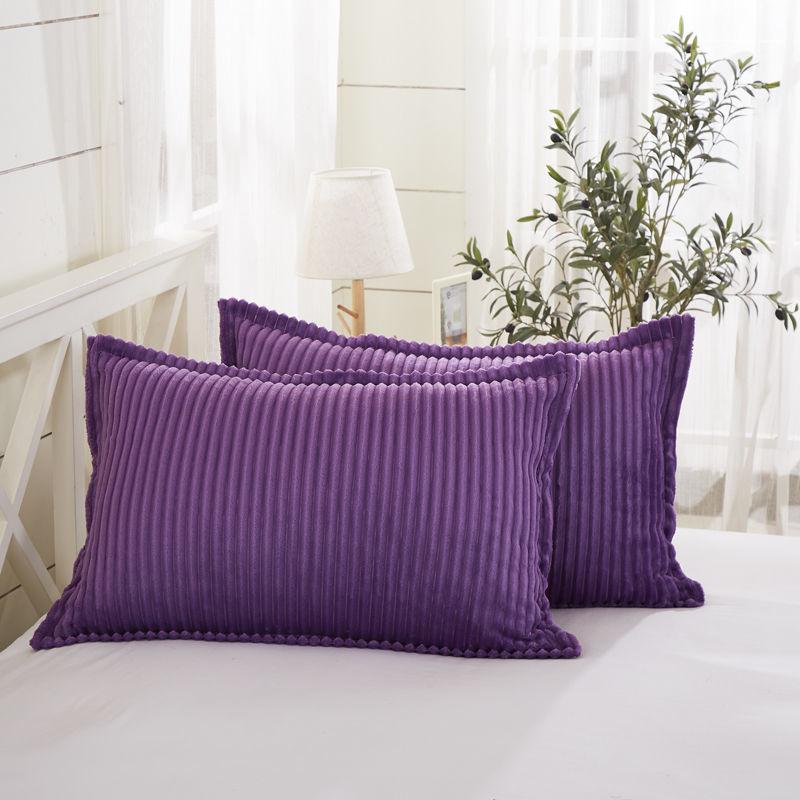Fleece Pillowcase Pair with Double-sided Winter Thickening Single Double Warm Flannel Coral Velvet Adult Pillowcase