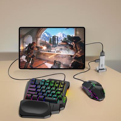 5in1 Mobile Game Converter Keyboard Mouse Gaming Set for PUBG Wired RGB Backlit Keyboard with Phone Holder for Gamer Accessories