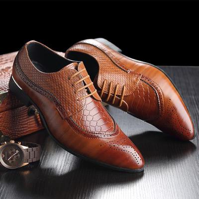 Men's Summer Brogue Leather Shoes - Business Casual and Formal, British Style, Large Sizes Available