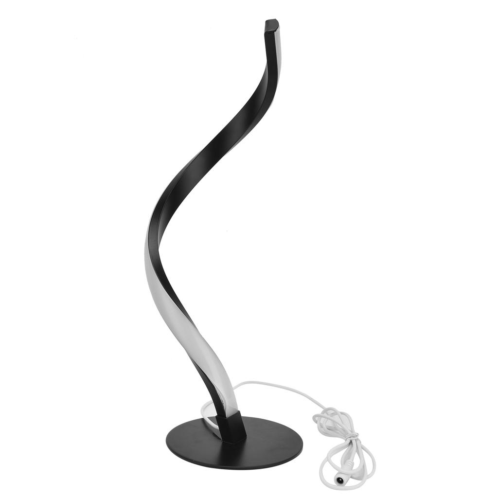 SShaped LED Spiral Table Lamp Rding Light Small Night Light for Bedside (Black )