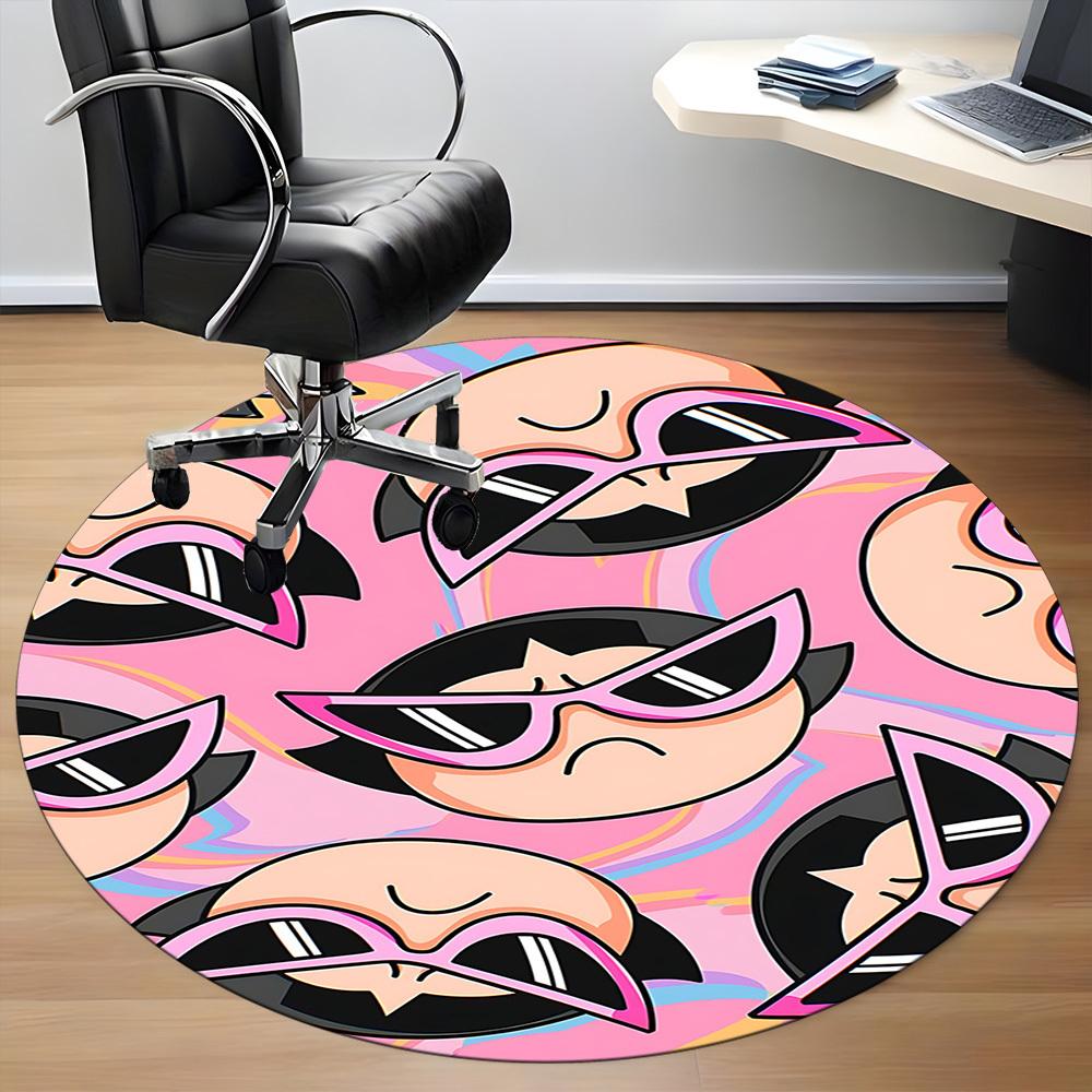1pc Powerpuff Girls Office Round Area Rug, Under Office Chairs Bedroom Living Room Home Decor  a1022144
