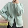 Korean Lazy Style Knit Cardigan for Women - Spring/Autumn 2025 Long Sleeve Loose Fashion with Big Buttons