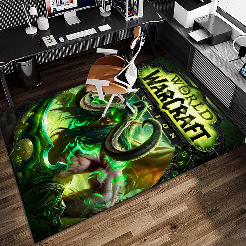 Warcraft Game Office Rug Chair Mat, Game Carpet, Suitable for Front Door, Bedroom, Living Room, Desk, Holiday Gift