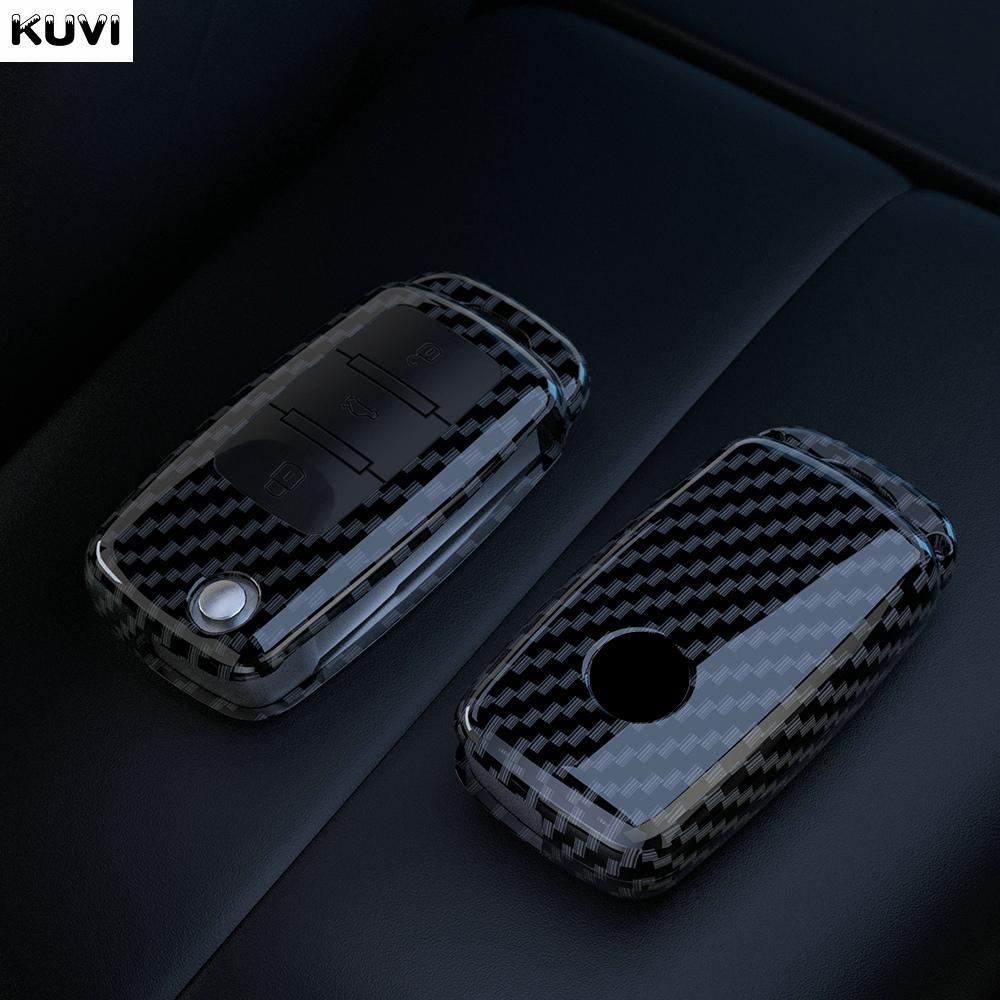 Abs Carbon Fiber Car Key Case Cover For Vw Volkswagen Polo Tiguan Passat B5 B6 B7 Golf 4 5 6 Mk6 Jetta Lavida For Skoda Octavia