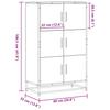 Highboard Brown Oak Effect 68 x 35 x 106.5 cm Engineered Wood & Metal