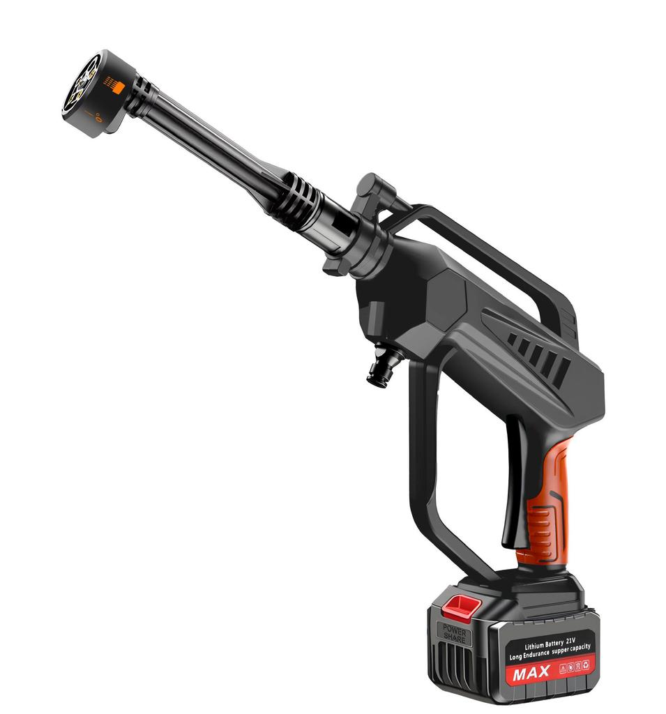 Portable High-Power Brushless Car Wash Machine - Wireless, Lithium Battery, High-Pressure Water Gun for Household Cleaning.