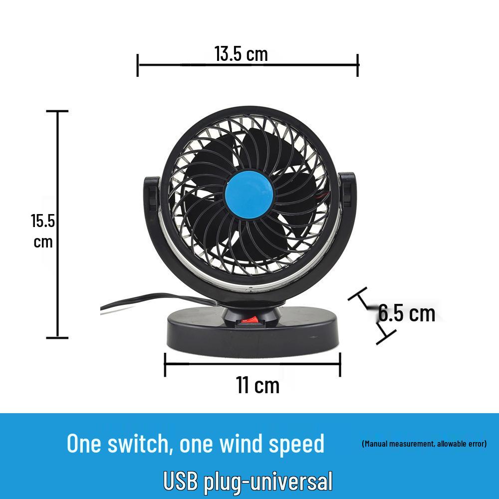 Cross-border 24V Dual-Head Truck Fan with USB Shaking Function