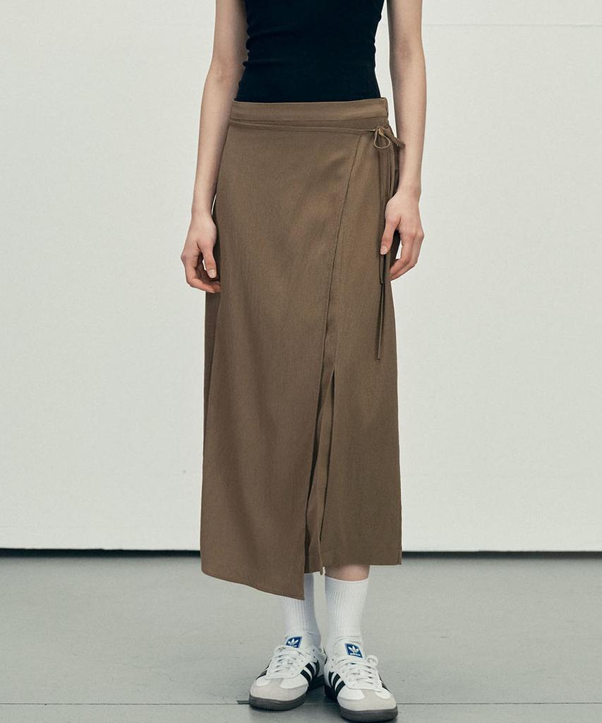 Marop 3115 Crinkle Wrap Skirt (Dark Beige)
