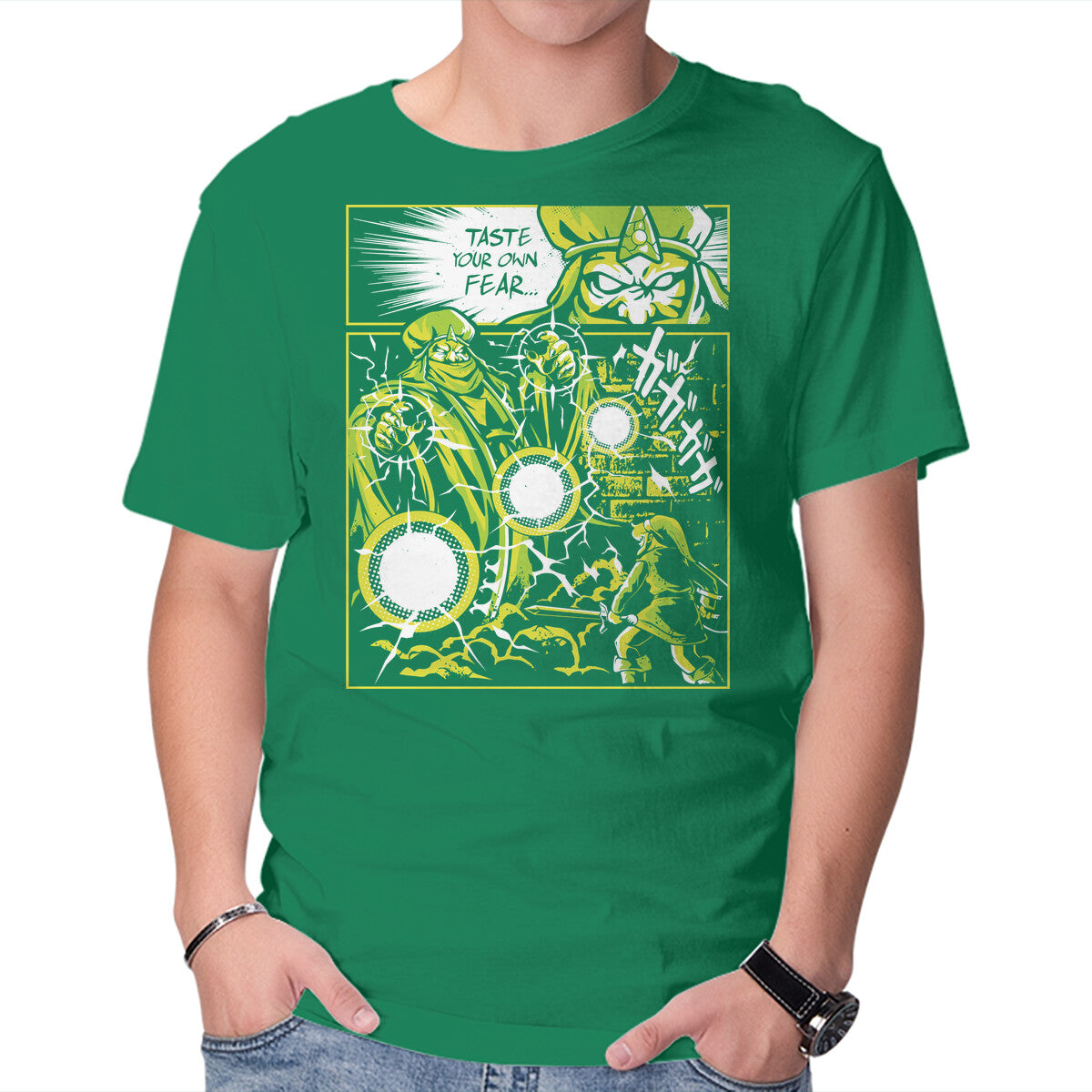 Unisex Crew Neck T-Shirt Taste Your Own Fear Graphic Short Sleeve Casual Tee XXXXL