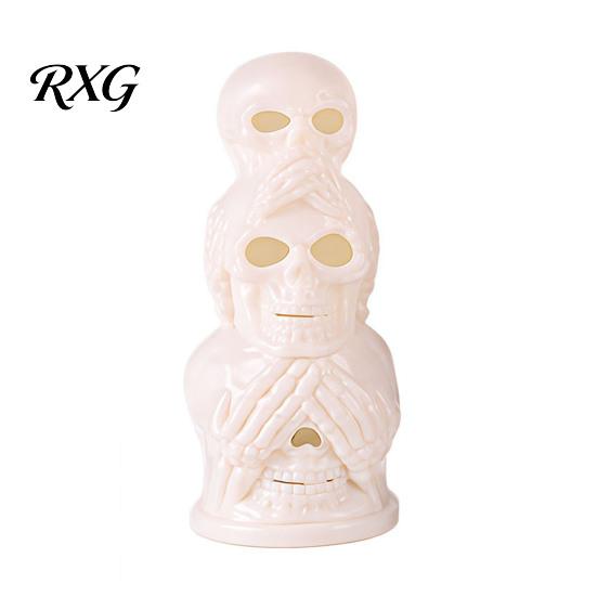 Creepy Night Light for Parties Halloween LED Skull Light, Resin Decorative Candle Lamp Battery Operated Room, Haunted House, Unique Tabletop