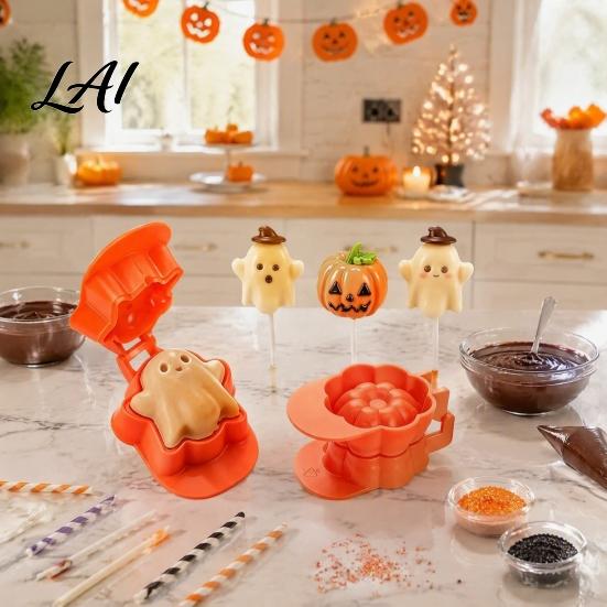 Holiday Themed Chocolate Molds Halloween Cake Pop Mold Kit Pumpkin Ghost And Silicone Reusable Food Grade Baking Supplies Fondant Set 3D Tool