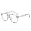 Fashion Transparent Anti Blue Light Double Bridge Computer Glasses Frame Unisex Square Blocking Glasses Optical Spectacle Oculos