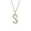 Luxury 26 Letter Necklace Women Unique Design White Zircon Crystal Collarbone Chain Party Jewelry Christmas Gift
