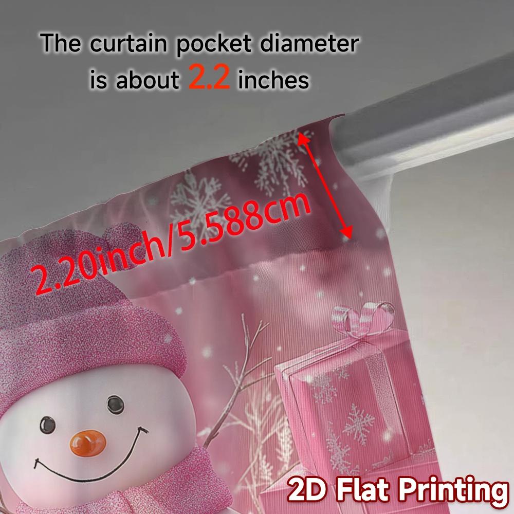 2pcs,Curtains Cute Pink Snowman Gifts (2) Popular Window Curtain Semi-Sheer Curtains Art Deco Festive Use for Bedroom Living