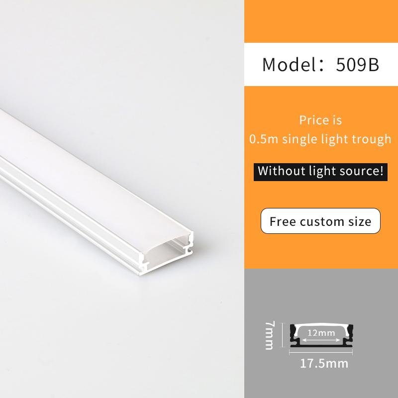 2-10PCS 0.5m Silver Aluminum Profile DIY LED Bar Light Channel Holder Milky Cover Cabinet Closet Linear Strip Light for Ceiling