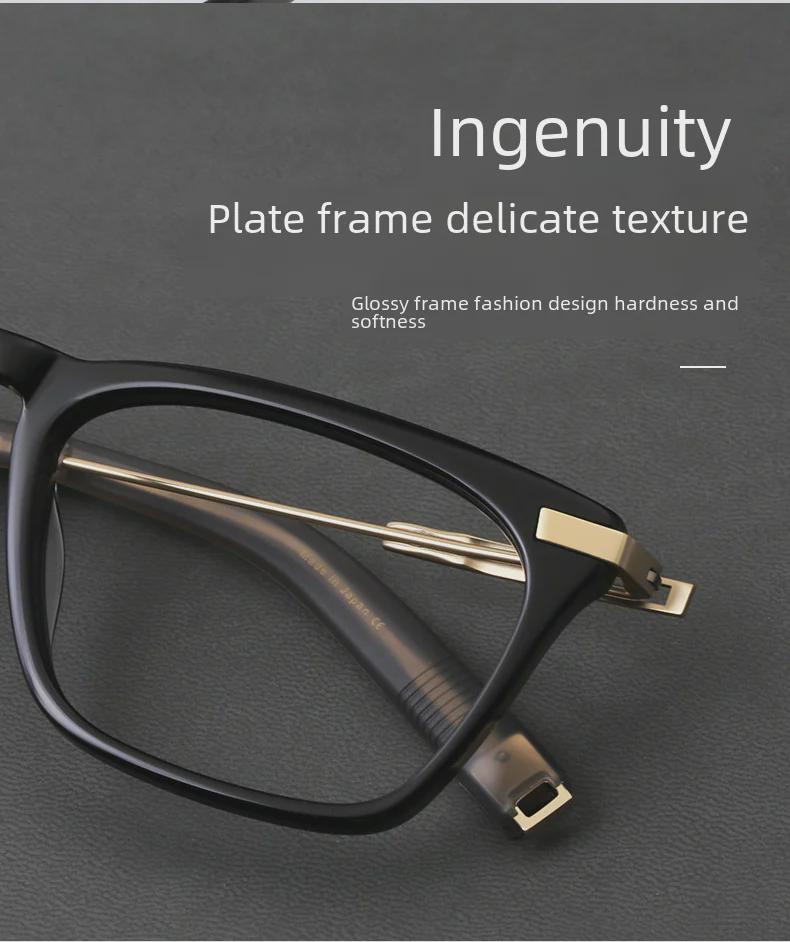 Japonské ručně vyráběné čtvercové brýle z čistého titanu pro muže a ženy, velký obličej, retro styl DLX 403