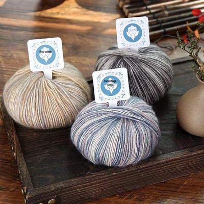 Gradient Camouflage Cotton Wool Mohair Yarn for Hand Knitting Scarves and Hats