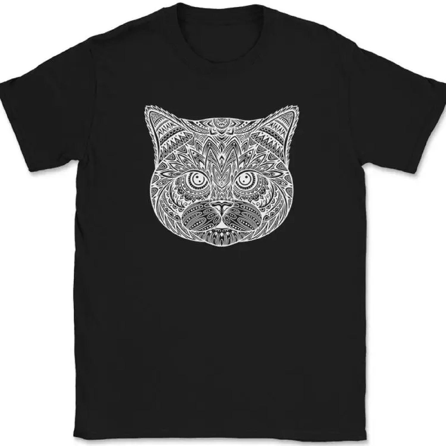 

Cat Mandala T-Shirt Pattern Kitten Feline Animal Funny Humor Gift Tee XXXXXL різнокольоровий