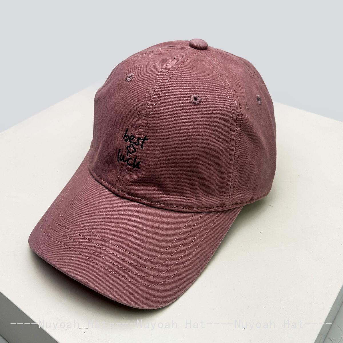 

And Women Korean Style Embroidered Letter Prints Four-Leaf Clover Baseball Caps Sun Protection Minimalist All-Match Niche Style Peaked Hats Ins 58-61cm