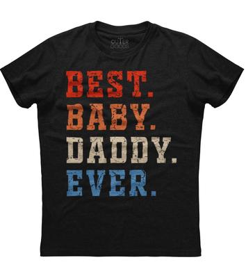 Bester Baby-Papa aller Zeiten Herren Kurzarm Baumwolle Neues Schwarzes T-Shirt