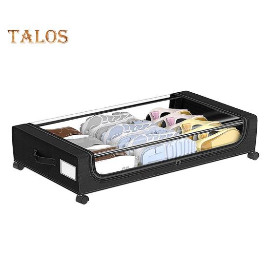 

Ящик для хранения под кроватью с колесиками, ручкой, застежкой-молнией, большой вместимостью, пылезащитный контейнер для хранения одежды и одеял чёрный