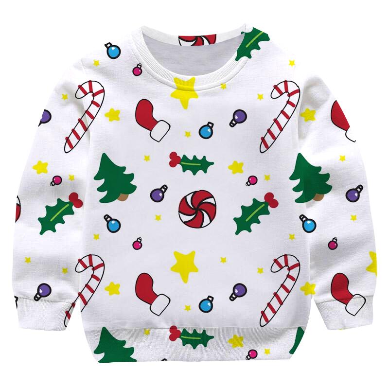 

2025 Новый Рождественский Свитшот с Оленем для Девочек и Мальчиков 4-14 лет Большого Размера Осенний Мультяшный Снеговик Рождественские Детские Топы с Круглым Вырезом 11-12 Years