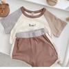 Children's Cotton Baby Sets Letter Print Casual Sports Boy T-shirt + Shorts Clothing Sets Toddler Unisex Leisure Shorts Sets