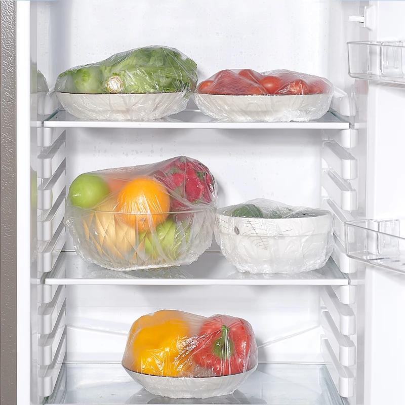 Wiederverwendbare Einweg-Lebensmittelabdeckung aus Plastikfolie, langlebige elastische Lebensmitteldeckel für Schüsseln, elastische Tellerabdeckungen für die Küche, Lebensmittelschutzbeutel