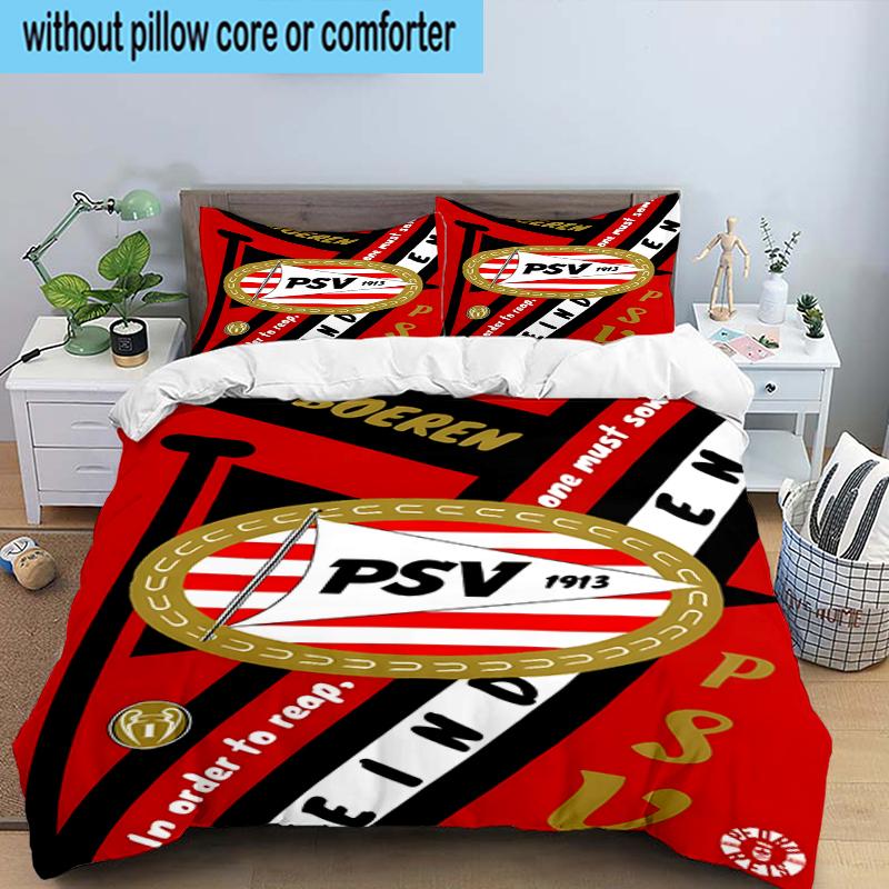 Psv Eindhoven Crest 3PCS Bedding Set 2D Printing (Includes 1 Duvet Cover + 2 Pillowcases Coreless), Bedroom decor,Fan Gift