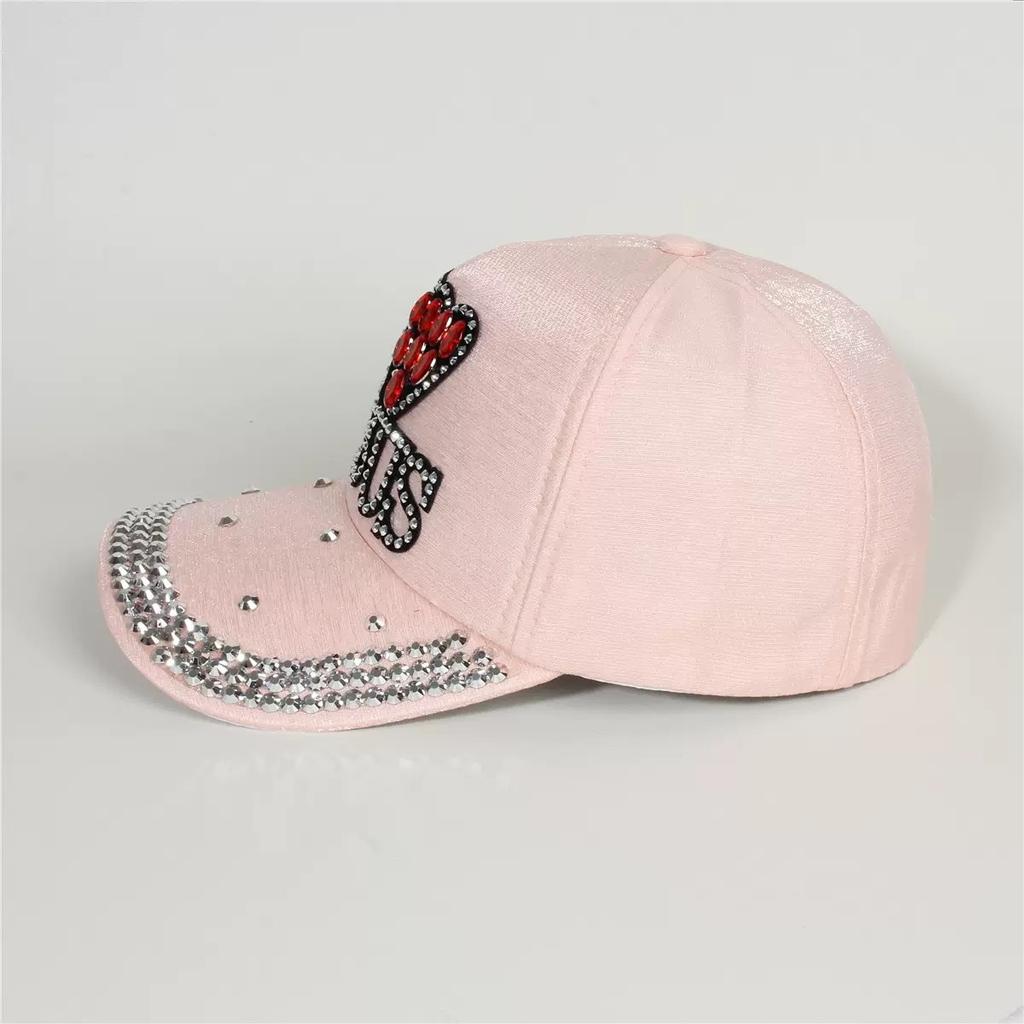 Colorful Glass Rhinestone Baseball Cap Women's Butterfly Sequin Sun Visor Peaked Cap