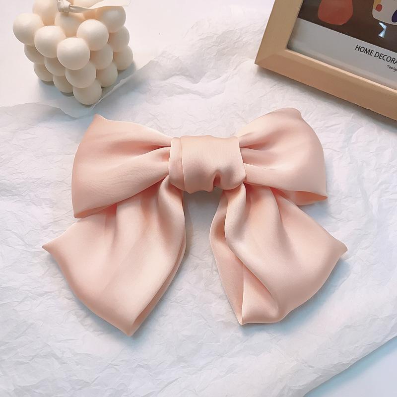 Fashion Ribbon Bow Hair Clips for Women Large Bow Hairpin Girls Satin Trendy Ladies Hairgrips Cute Barrette Hair Accessories