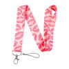 Leopard Print Heart-shaped Strawberry Mobile Phone Lanyard, Bus Card, Student Card, Work Certificate Hard Shell Multi-functional Card Case Lanyard