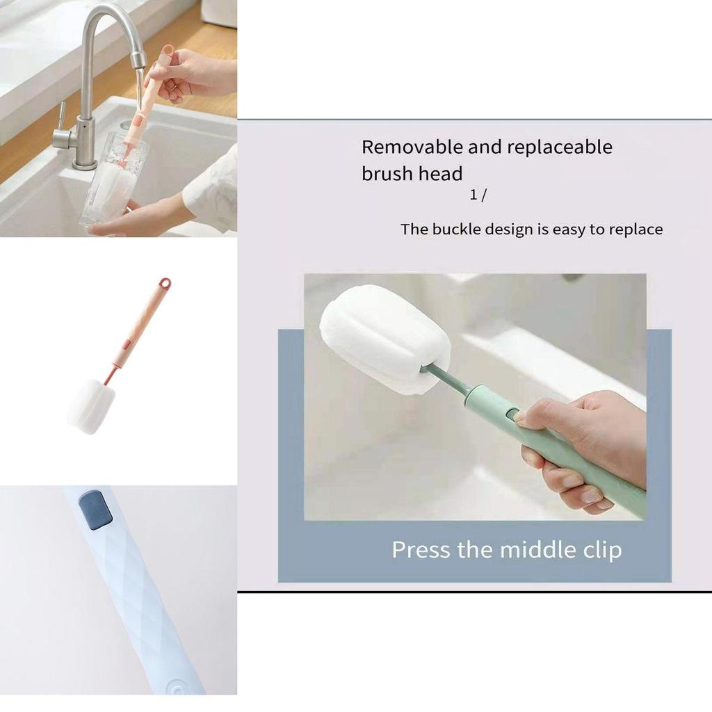 Durable Sponge Cup Brush With Smooth Handle And Practical Kitchen Cleaning Tool