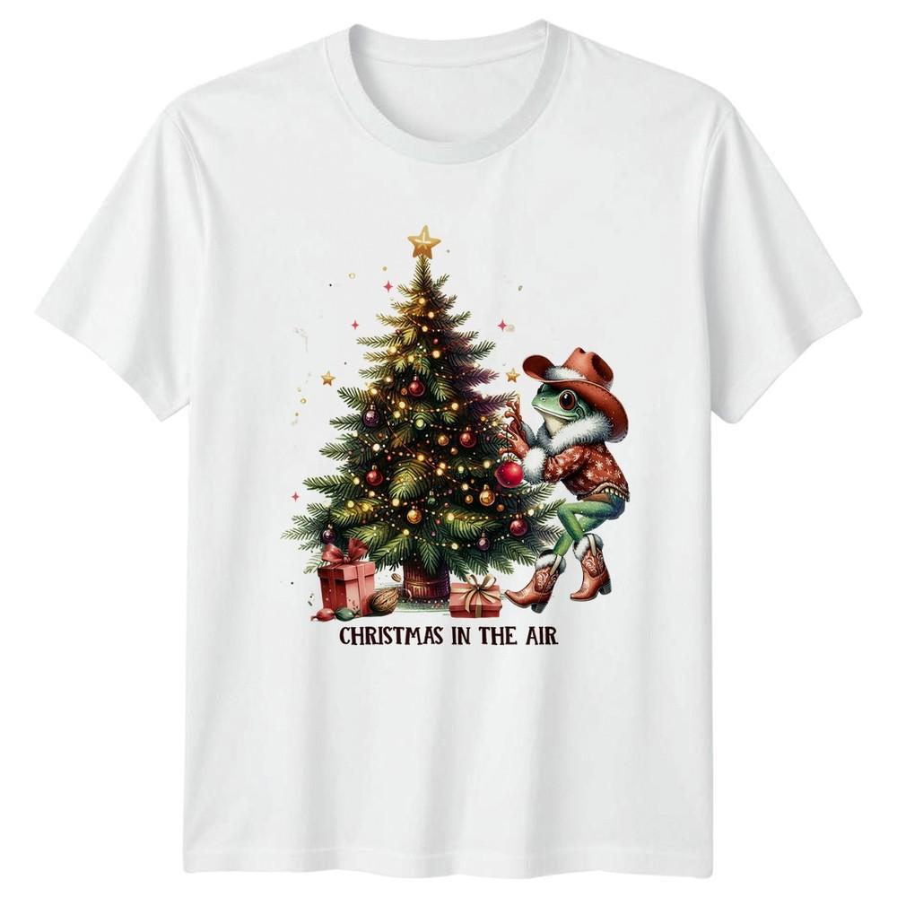 Christmas In The Air Holidays Christmas Frog Unisexs TShirt Unisexs Graphic Tee S