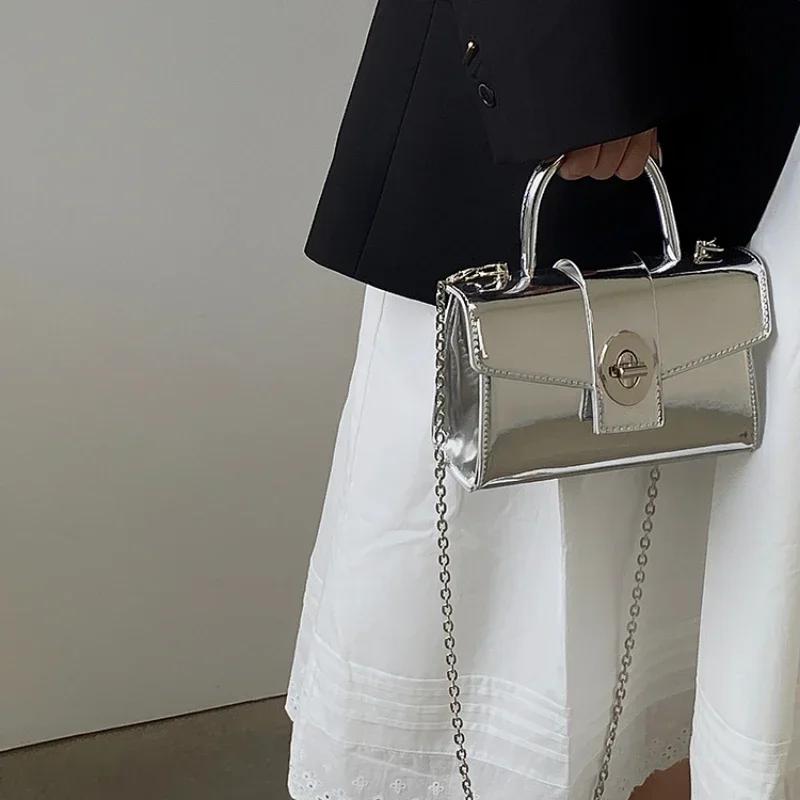 Simple Fashion Chain Ladies Sweet Legal Feminine Shoulder Bags Popular Solid Color PU Messenger Bag