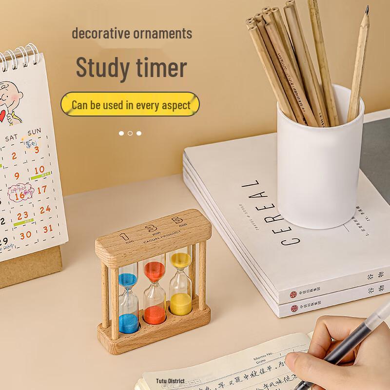 LOVEOFANTS Wooden 3-in-1 Hourglass Timer Set