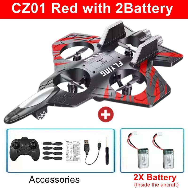 Multifunctional Aircraft Foam Stunt Glider Electric Fighter Remote Control Airplane Helicopter with Lights 2.4G Radio Fall Resistant Plane Toys Gifts