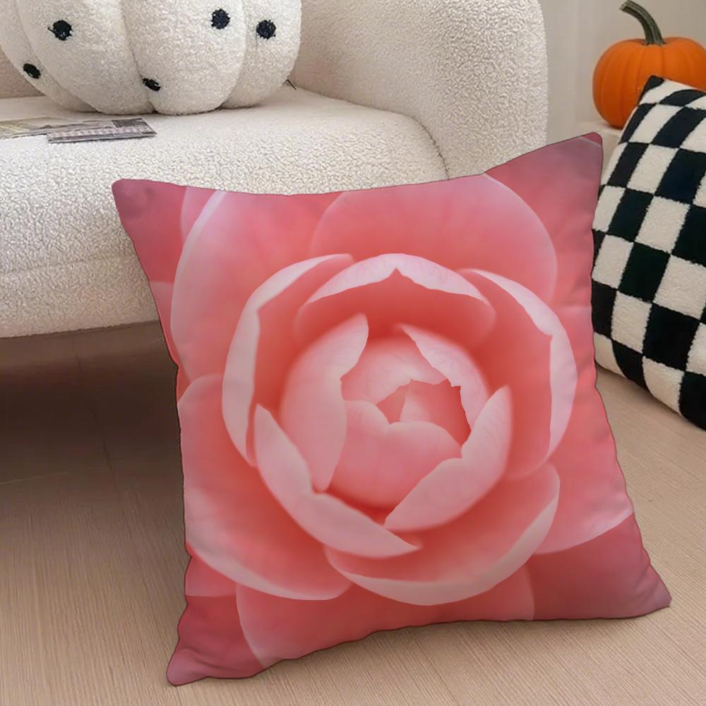 cheerful Natural Flowers in Photography Cushion Cover Throw Pillow Cover Hidden Button Durable Polyester Chair Cushion