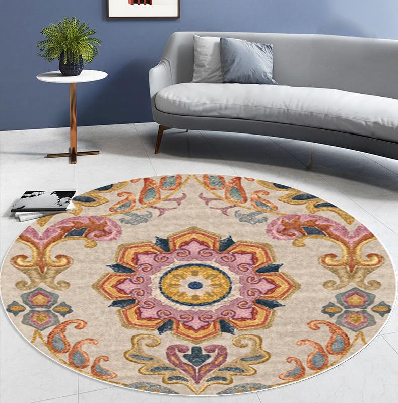 Round Carpet Nordic Bedroom Bedside Carpet Floor Mat Ethnic Style
