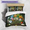 3pcs Duvet Cover Set (1*Duvet Cover + 2*Pillowcase, Without Core), Plants VS Zombies Print Bedding Set, Bedroom Decor, All‑Season, Birthday Gift