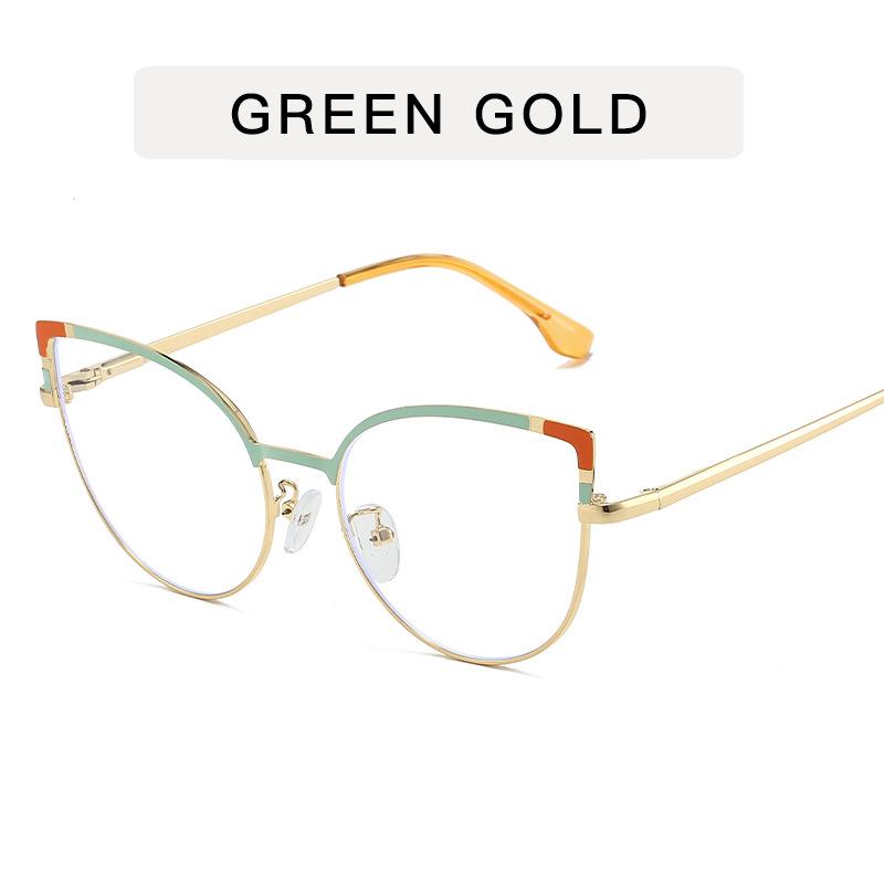 European American Style Frame Glasses Cat Eye Shape Anti Blue Light Glasses Fashion Trendy Decorative Glass